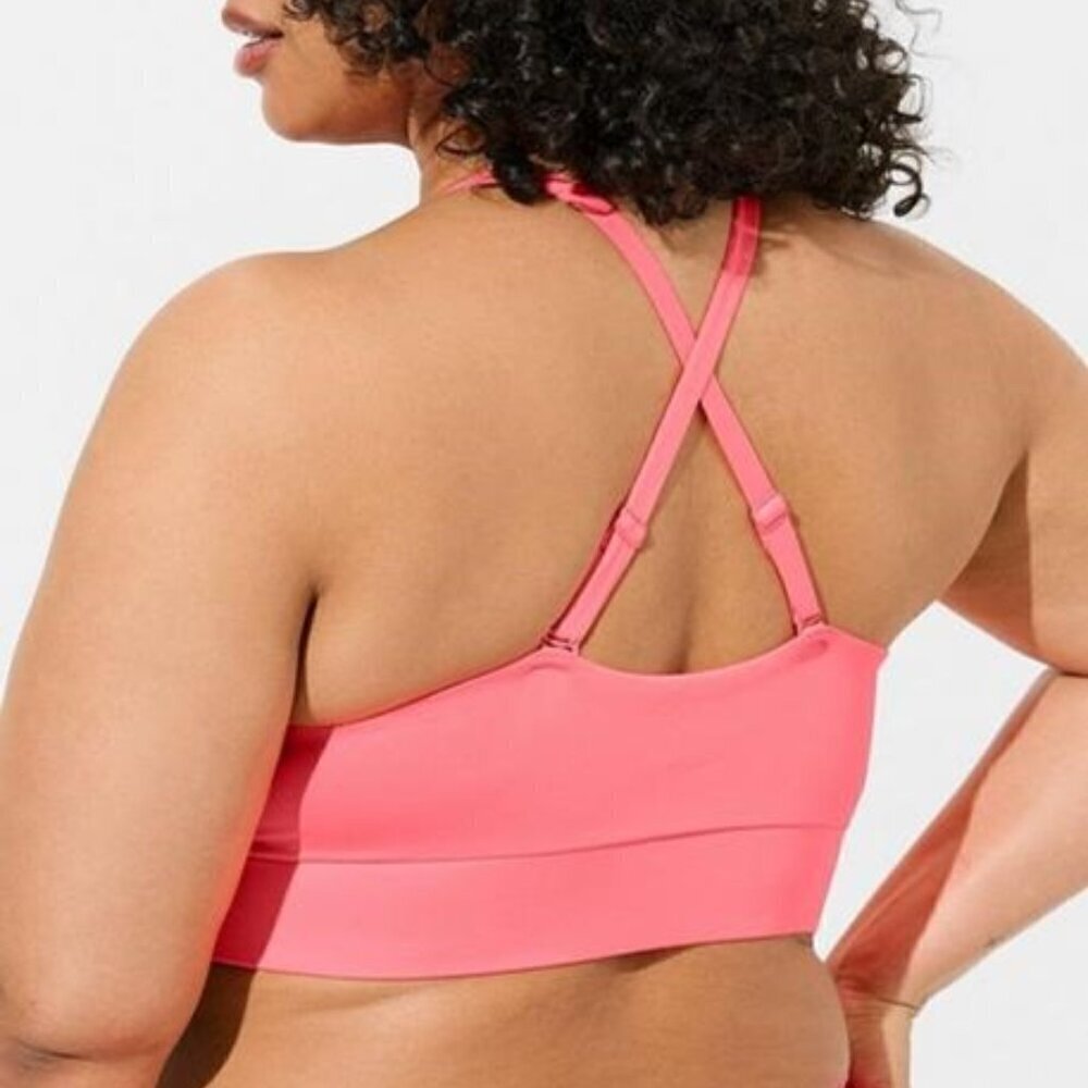 Torrid - Lightly Lined Microfiber Surplice Bralette in Neon Blush - Picture 13 of 14